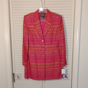 Clio Women's Vibrant Pink and Orange Skirt Set